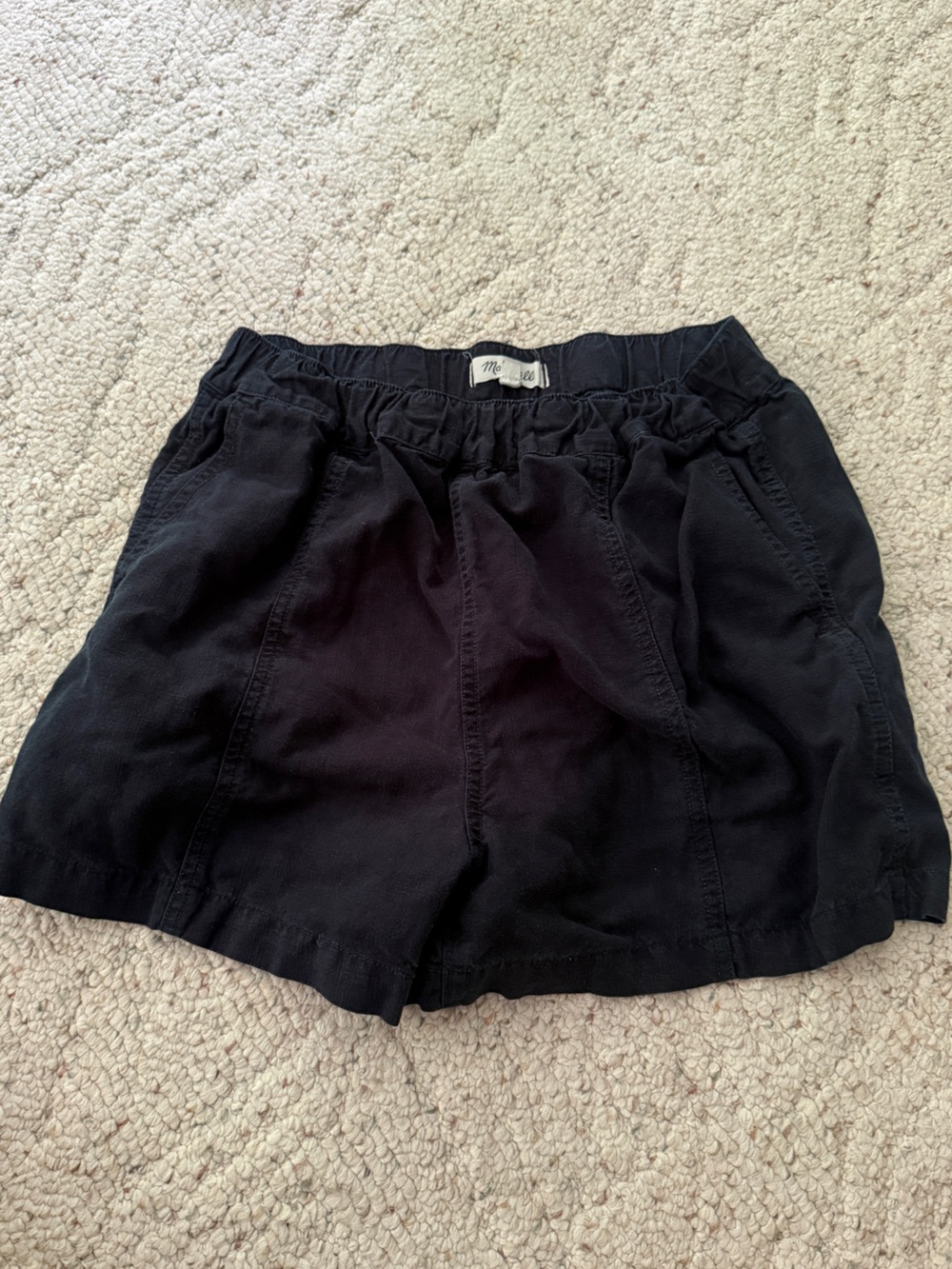 Madewell Black High-Waist Casual Shorts Linen